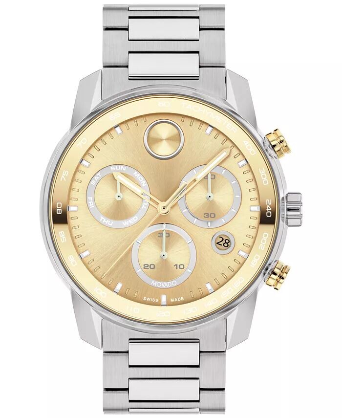 Мужские швейцарские часы с хронографом Bold Verso с браслетом из нержавеющей стали, 44 мм Movado, Позолоченный, Мужские швейцарские часы с хронографом Bold Verso с браслетом из нержавеющей стали, 44 мм Movado
Мужские швейцарские часы с хронографом Bold Verso с браслетом из нержавеющей стали, 44 мм Movado, Позолоченный, Мужские швейцарские часы с хронографом Bold Verso с браслетом из нержавеющей стали, 44 мм Movado
