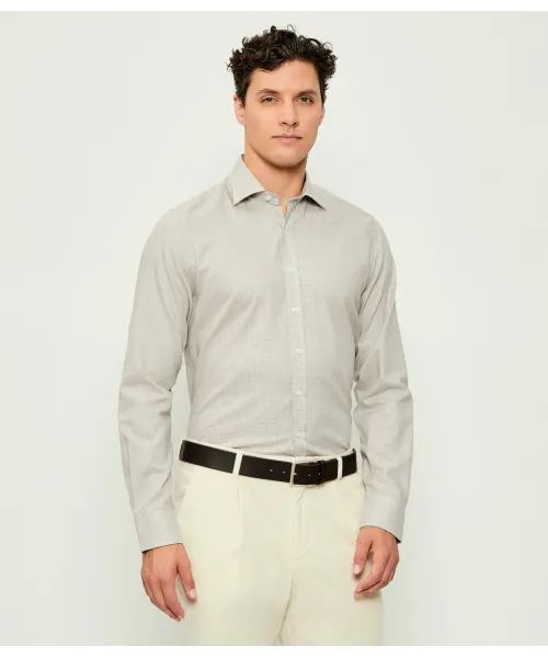 Мини-Рубашка с вырезом Slim fit Oscar Jacobson, бежевый 
Мини-Рубашка с вырезом Slim fit Oscar Jacobson, бежевый