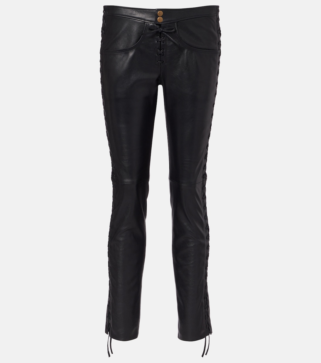 Кожаные брюки Cyerra с низкой талией Isabel Marant, черный
Кожаные брюки Cyerra с низкой талией Isabel Marant, черный