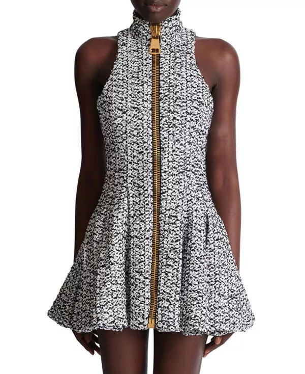 Твидовое платье без рукавов с расклешенной юбкой Balmain, белый
Твидовое платье без рукавов с расклешенной юбкой Balmain, белый