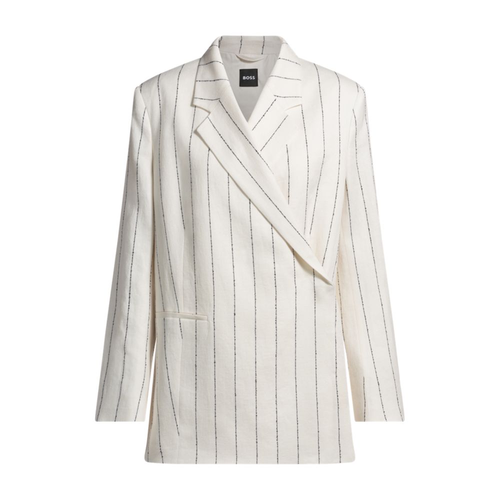 Пиджак свободного кроя из полосатой льняной ткани букле BOSS, цвет patterned
Пиджак свободного кроя из полосатой льняной ткани букле BOSS, цвет patterned