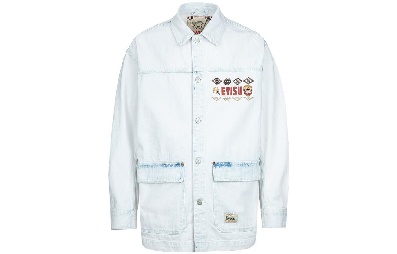 Рубашка унисекс деним синяя Evisu, синий
Рубашка унисекс деним синяя Evisu, синий