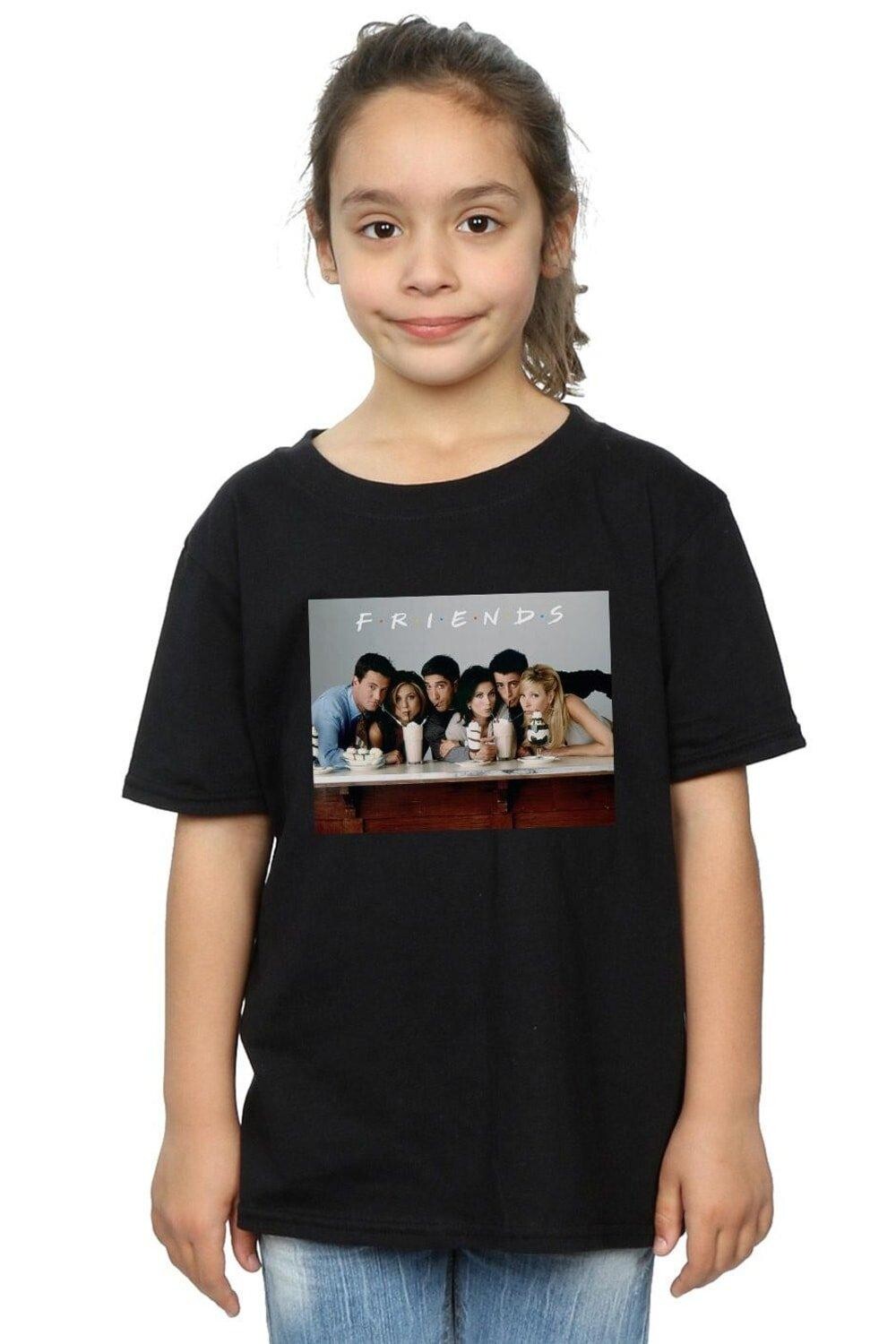 Хлопковая футболка с групповым фото «Молочные коктейли» Friends, черный
Хлопковая футболка с групповым фото «Молочные коктейли» Friends, черный