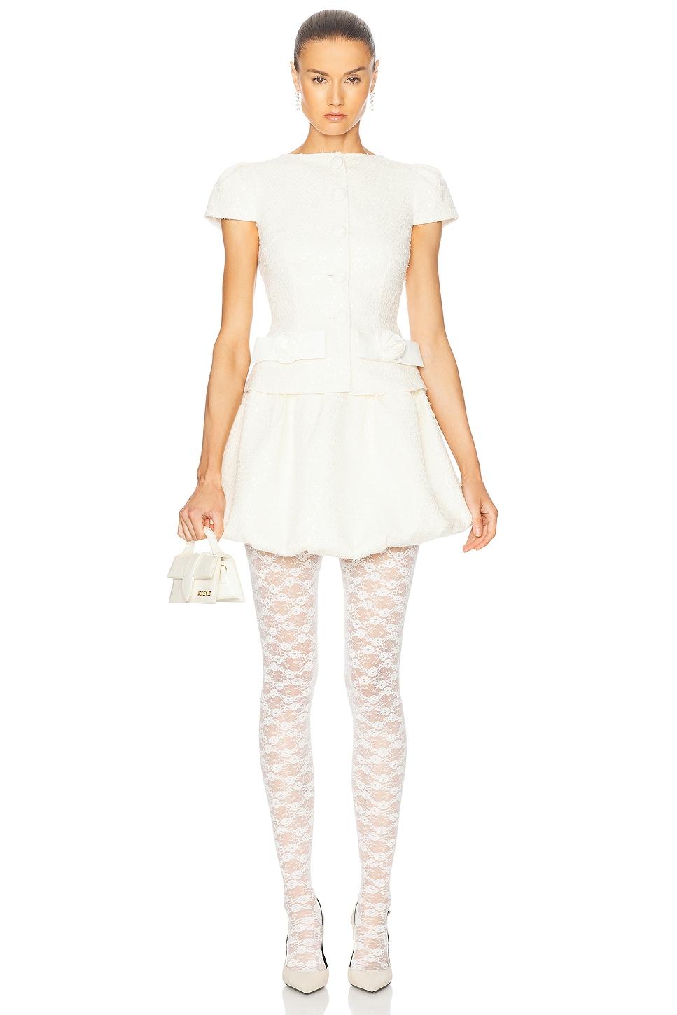 Мини-платье с бантом из букле self-portrait, кремовый
Мини-платье с бантом из букле self-portrait, кремовый