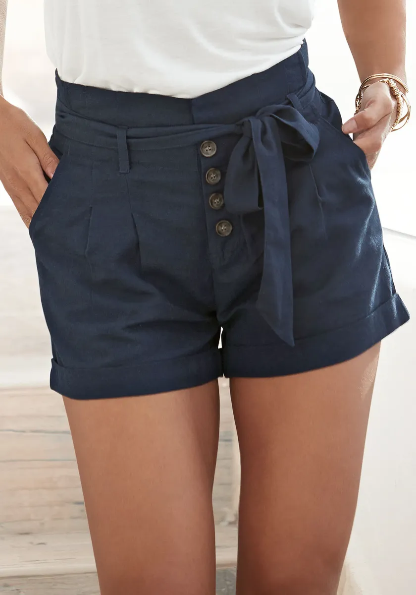 Шорты LASCANA (с поясом), в повседневном льняном образе, шорты, льняные брюки, цвет морской волны
Шорты LASCANA (с поясом), в повседневном льняном образе, шорты, льняные брюки, цвет морской волны