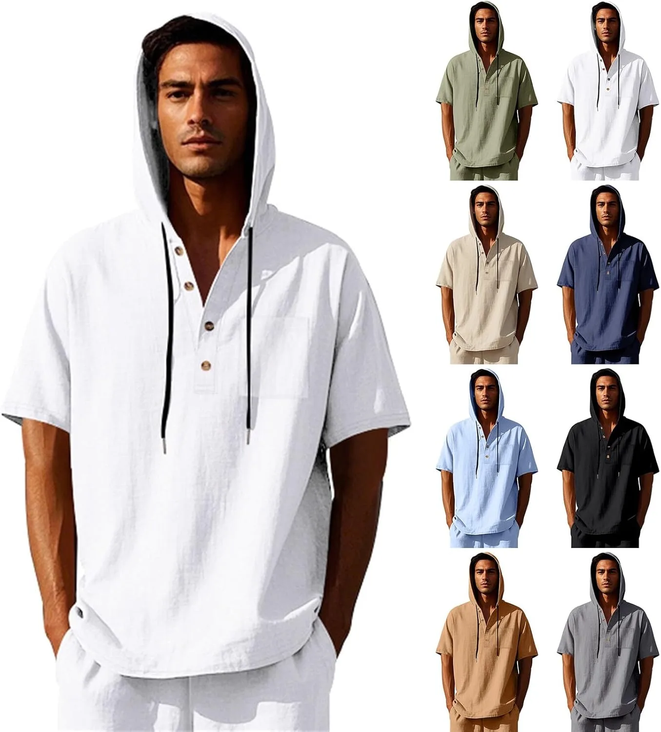 Толстовка с капюшоном для мужчин, летняя, легкая, с короткими рукавами
Толстовка с капюшоном для мужчин, летняя, легкая, с короткими рукавами