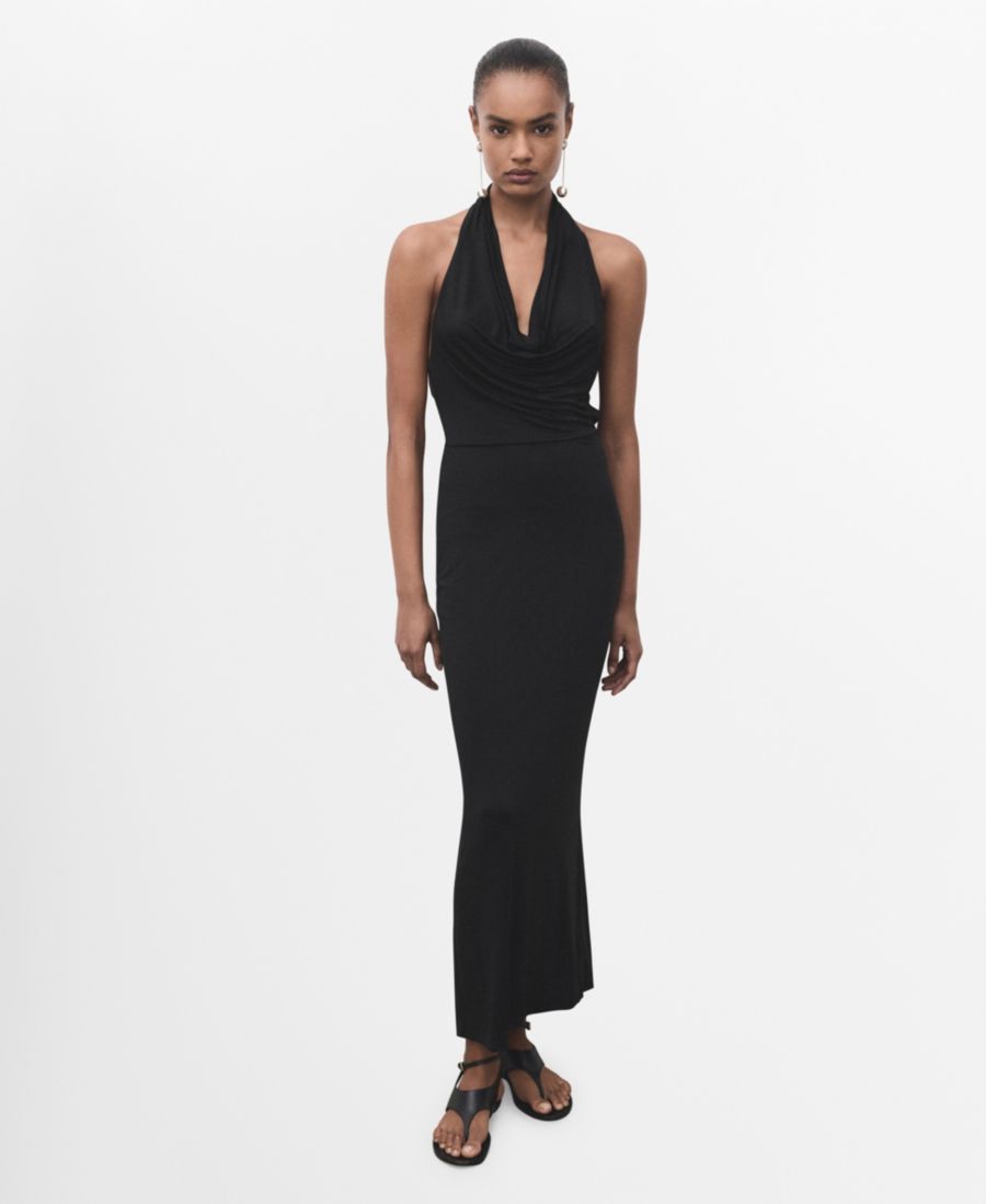 Женское платье с драпировкой и открытой спиной MANGO, Black
Женское платье с драпировкой и открытой спиной MANGO, Black