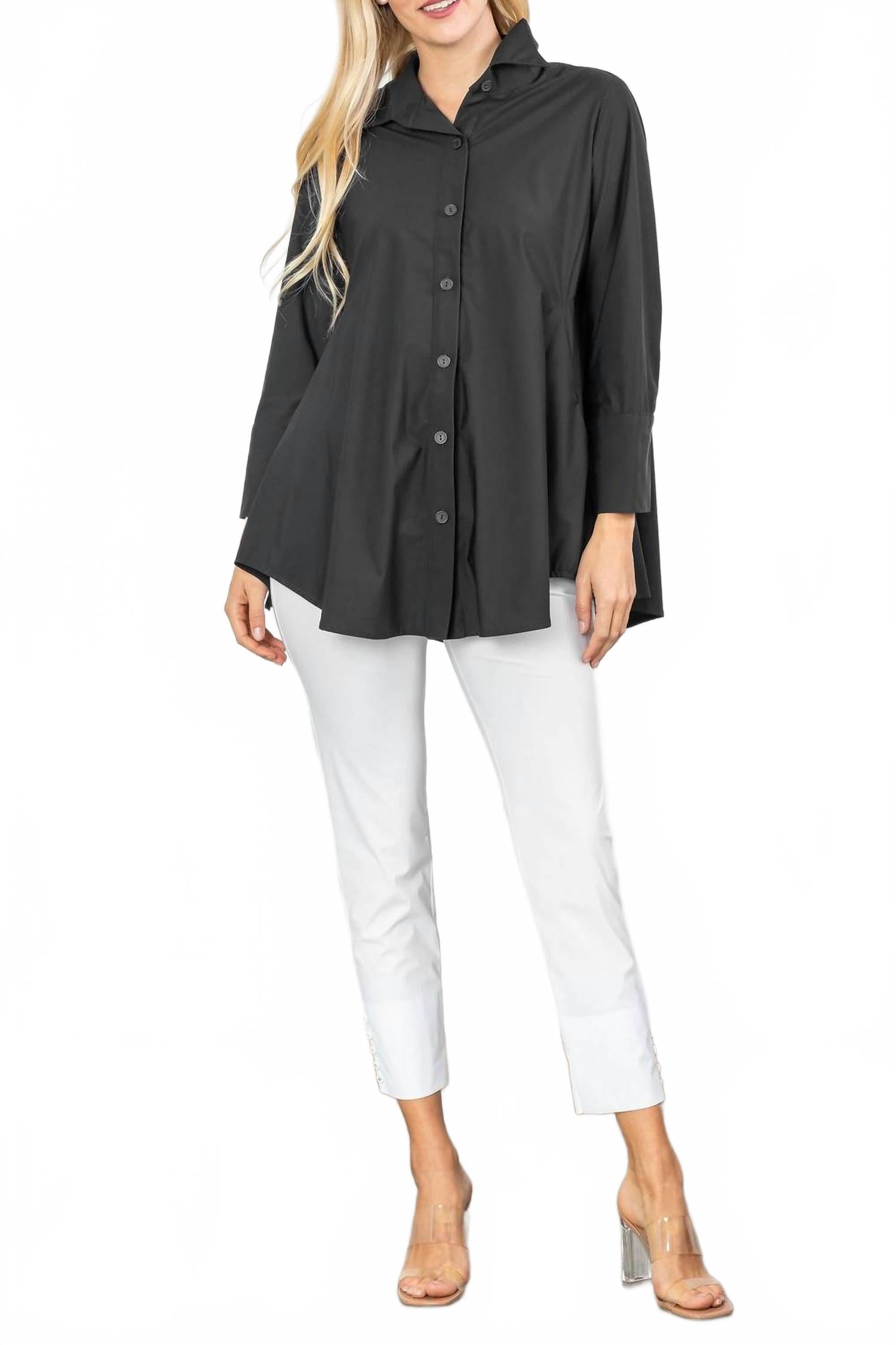 Блузка с отложным воротником в черном цвете IC COLLECTION
Блузка с отложным воротником в черном цвете IC COLLECTION