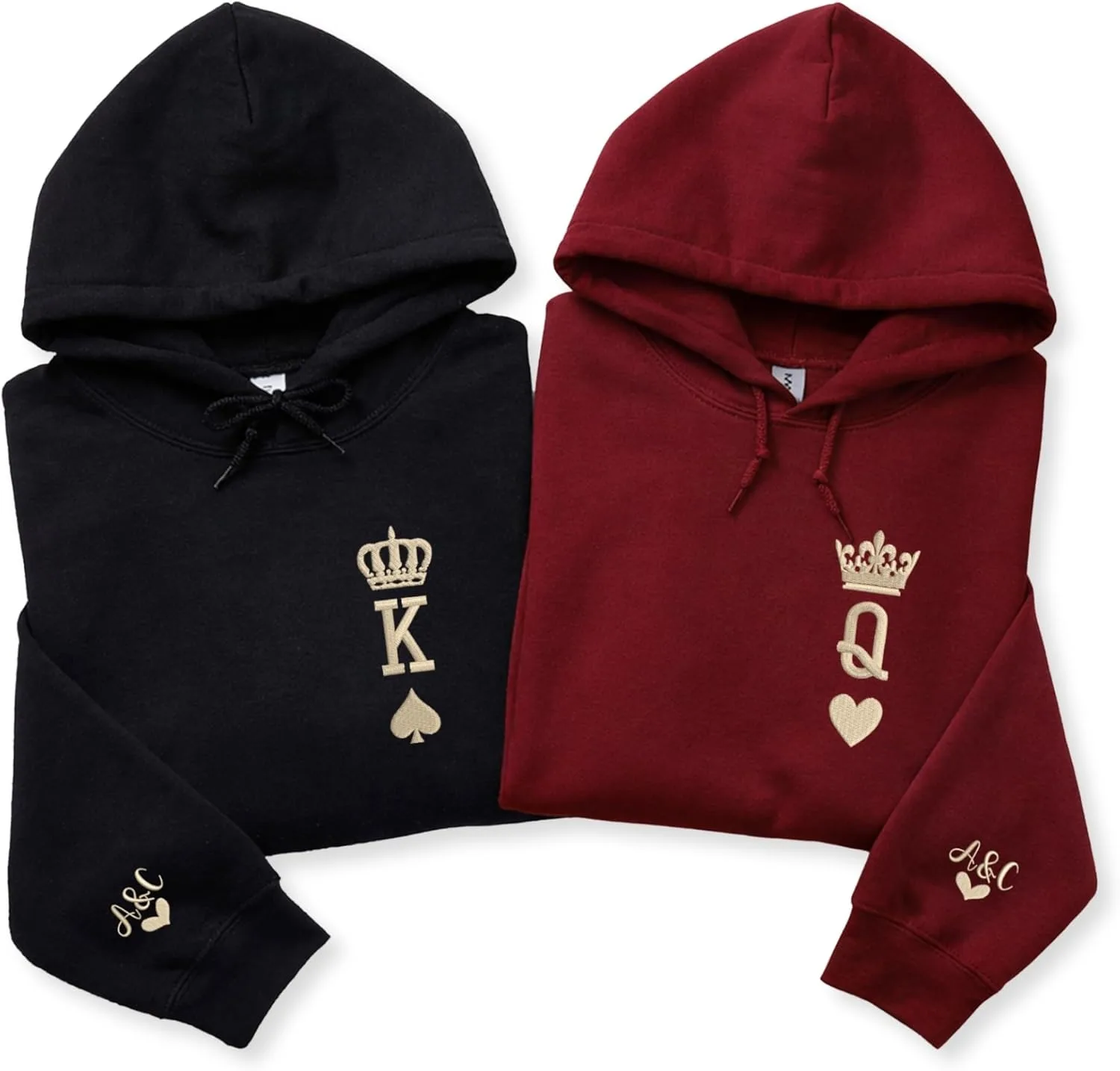 Капюшоны Couplehoodies с вышивкой Queen и King и датой — подарок на годовщину, День святого Валентина, день рождения
Капюшоны Couplehoodies с вышивкой Queen и King и датой — подарок на годовщину, День святого Валентина, день рождения