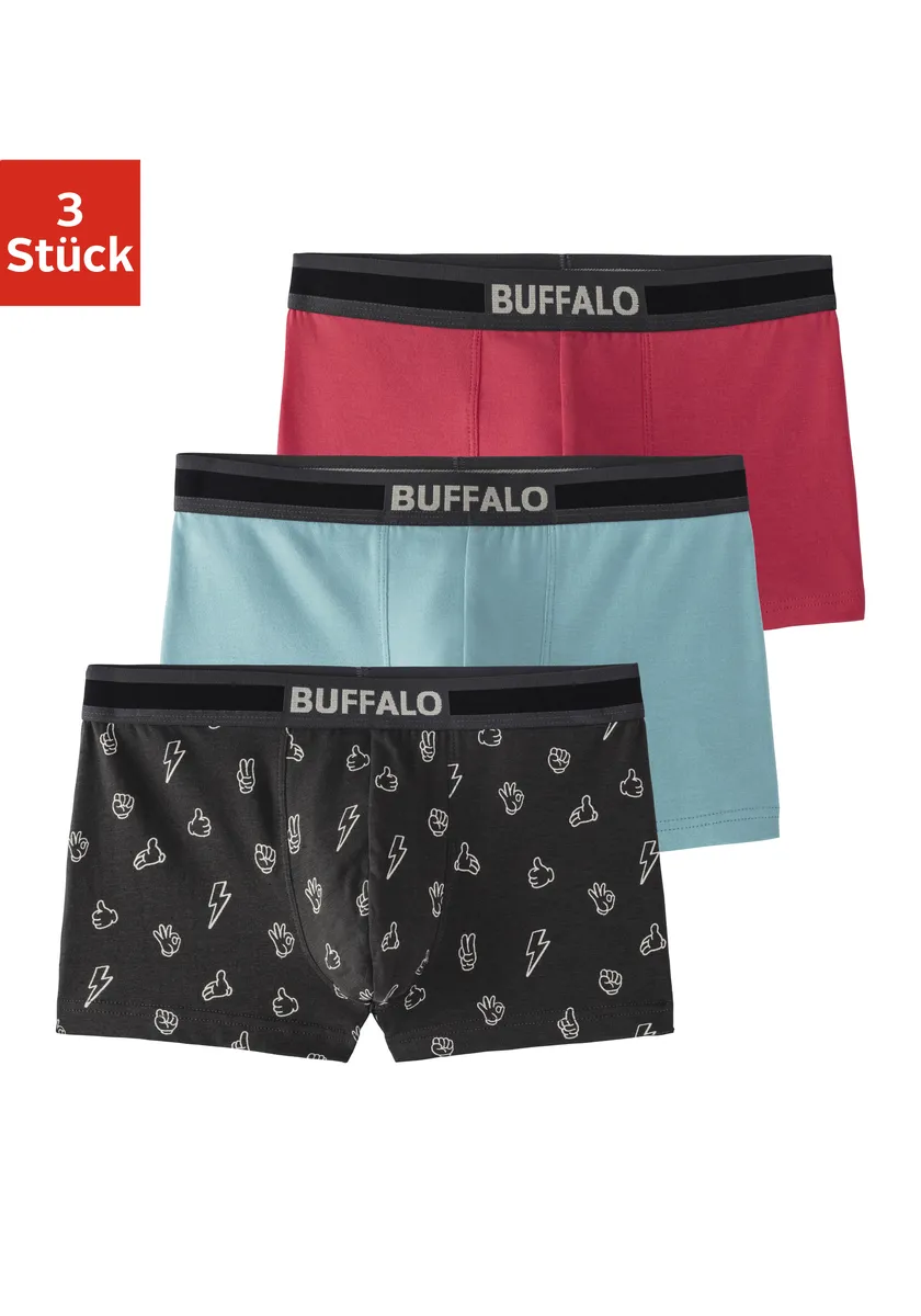 Боксеры Buffalo (3 шт.) с забавными значками, красный
Боксеры Buffalo (3 шт.) с забавными значками, красный