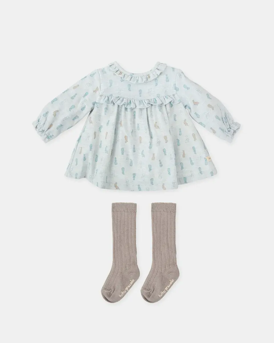 Набор для малыша с платьем с зайчиками из фарфора и носочками Tutto Piccolo, светло-голубой
Набор для малыша с платьем с зайчиками из фарфора и носочками Tutto Piccolo, светло-голубой