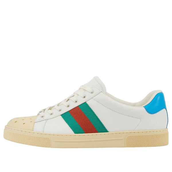 Кроссовки ace leather 'white' Gucci, белый 
Кроссовки ace leather 'white' Gucci, белый