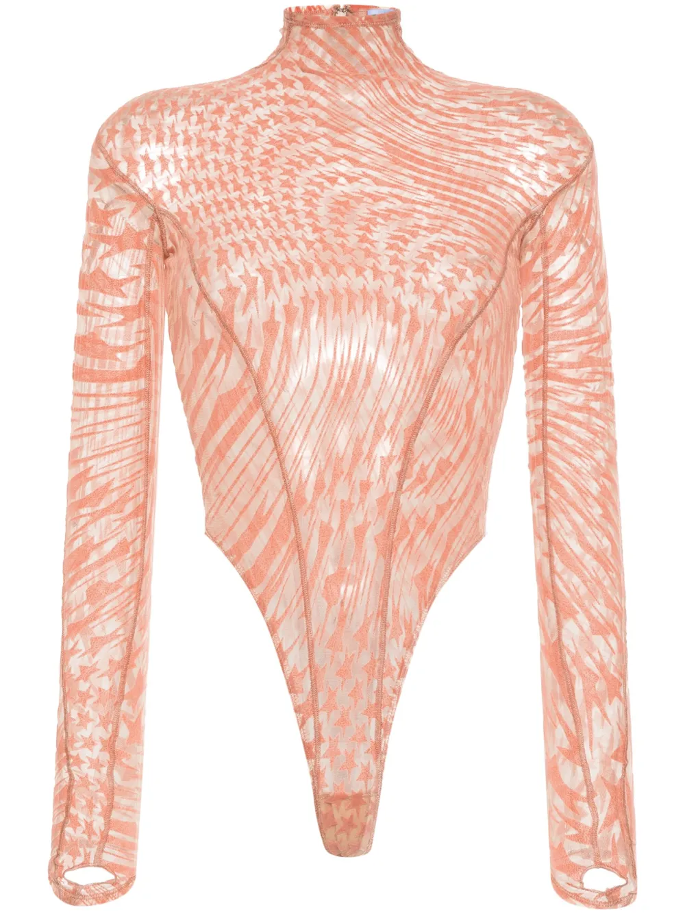 Сетчатое боди с принтом Mugler, нейтральный
Сетчатое боди с принтом Mugler, нейтральный