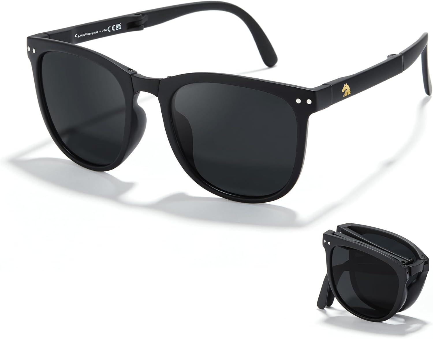 Солнцезащитные очки Cyxus с поляризованным стеклом, модель «Лошадь 2026 года», для женщин и мужчин, с золотым зодиакальным рисунком на дужках, стильная защита от УФ-излучения UV400, 02-foldable-black-1019
Солнцезащитные очки Cyxus с поляризованным стеклом, модель «Лошадь 2026 года», для женщин и мужчин, с золотым зодиакальным рисунком на дужках, стильная защита от УФ-излучения UV400, 02-foldable-black-1019