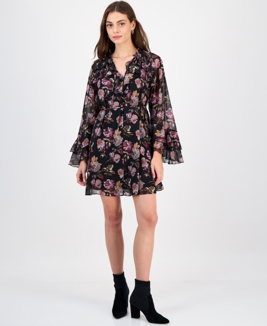 Женское мини-платье темно-розового цвета с расклешенными рукавами и оборками Sam Edelman, Lavandar Multi
Женское мини-платье темно-розового цвета с расклешенными рукавами и оборками Sam Edelman, Lavandar Multi