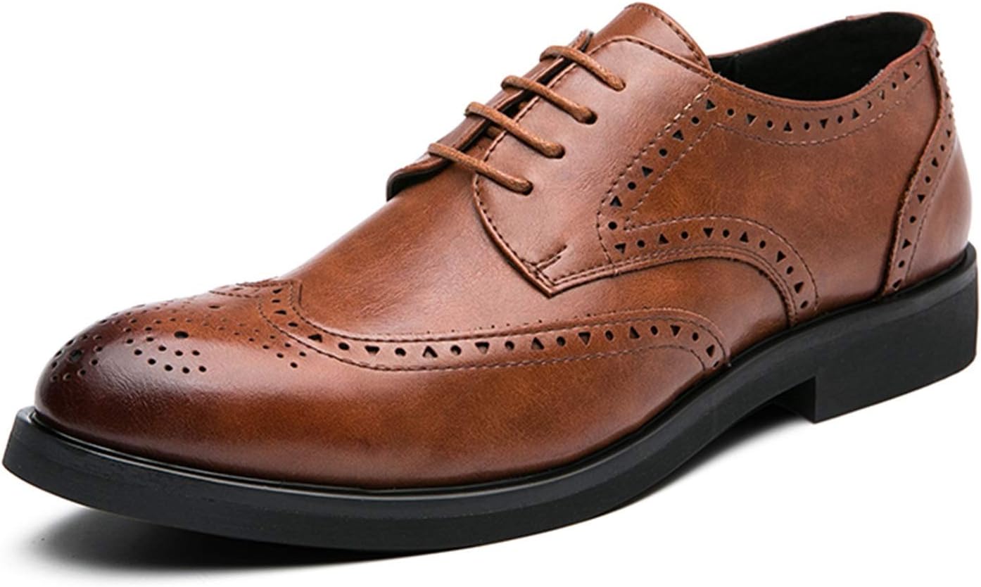 Мужские туфли на шнуровке с круглыми носками, броуга, тиснением, имитацией кожи, с нескользящей подошвой из резины и каблуком-блоком, для вечеринок Zuzala, коричневый
Мужские туфли на шнуровке с круглыми носками, броуга, тиснением, имитацией кожи, с нескользящей подошвой из резины и каблуком-блоком, для вечеринок Zuzala, коричневый