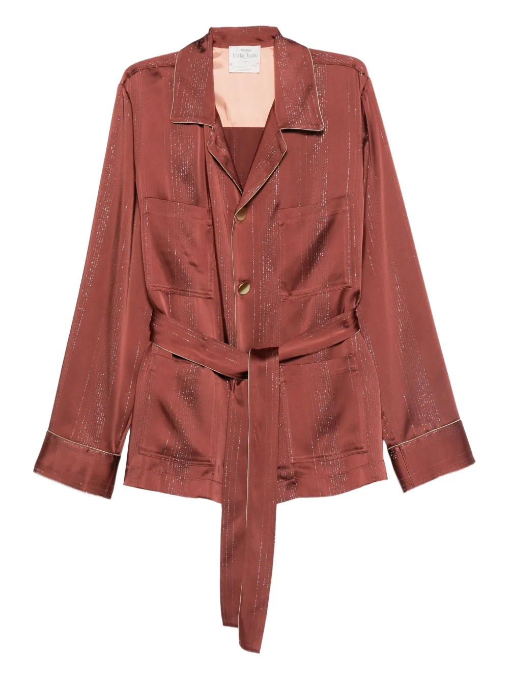 Куртка с поясом в металлическую полоску Forte Forte, коричневый
Куртка с поясом в металлическую полоску Forte Forte, коричневый