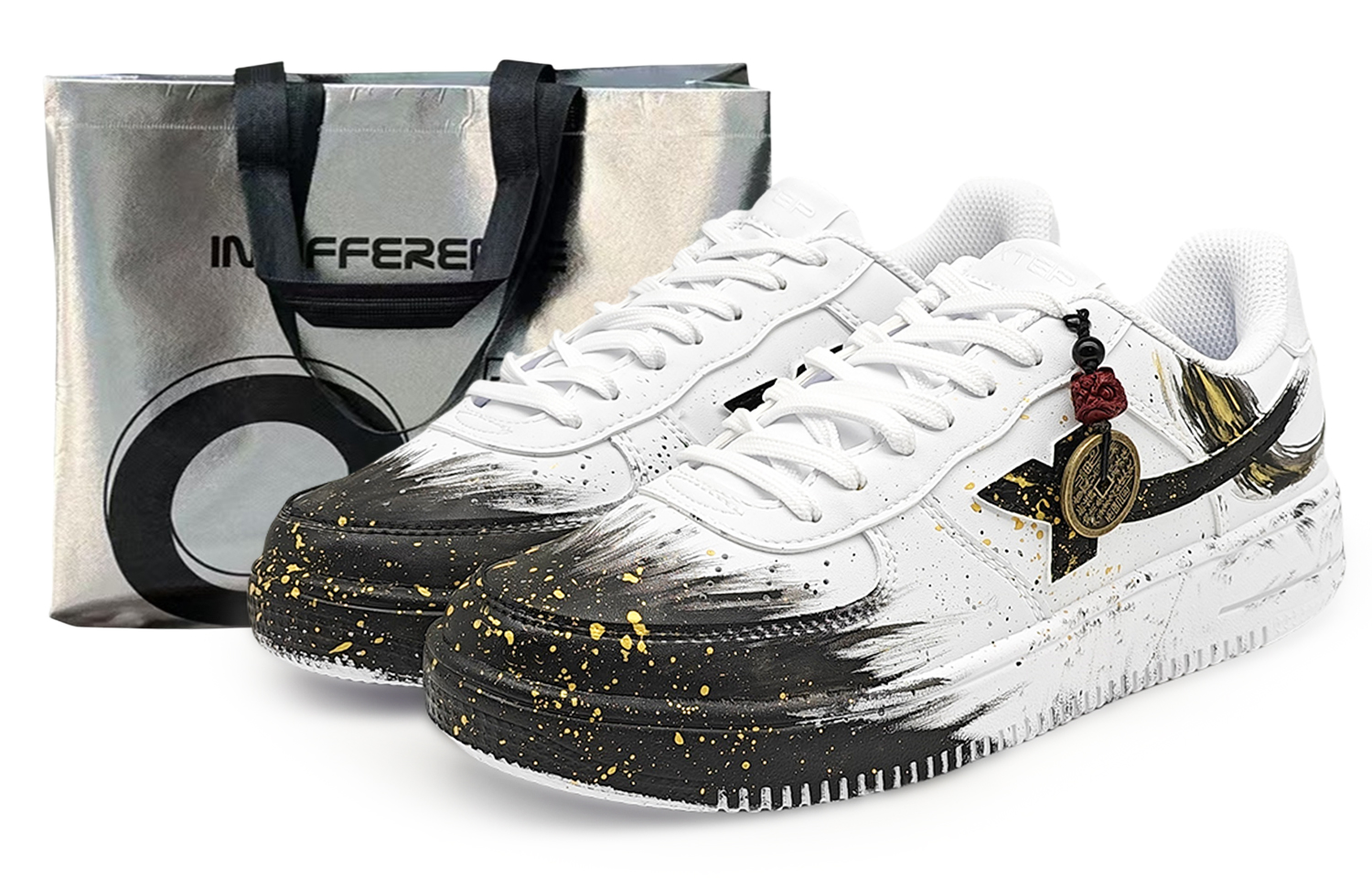 XTEP Кроссовки Air Force One с низким верхом, устойчивые к истиранию и дышащие, для скейтбординга, мужские, белые, черно-золотые
XTEP Кроссовки Air Force One с низким верхом, устойчивые к истиранию и дышащие, для скейтбординга, мужские, белые, черно-золотые