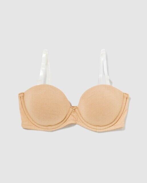 Бюстгальтер из пеноматериала для девочек без бретелек на косточках Cotton Juice, бежевый