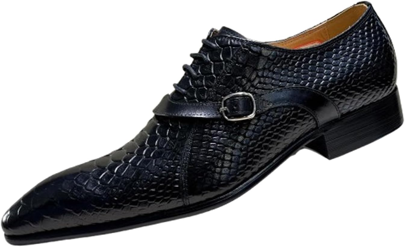Мужские классические туфли Santimon из натуральной кожи - модные стильные туфли с тиснением под змею и ремешком с пряжкой для работы и свадеб, черный
Мужские классические туфли Santimon из натуральной кожи - модные стильные туфли с тиснением под змею и ремешком с пряжкой для работы и свадеб, черный