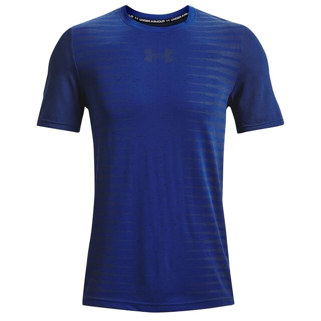 Бесшовная мужская синяя футболка с надписью Under Armour, синий
Бесшовная мужская синяя футболка с надписью Under Armour, синий