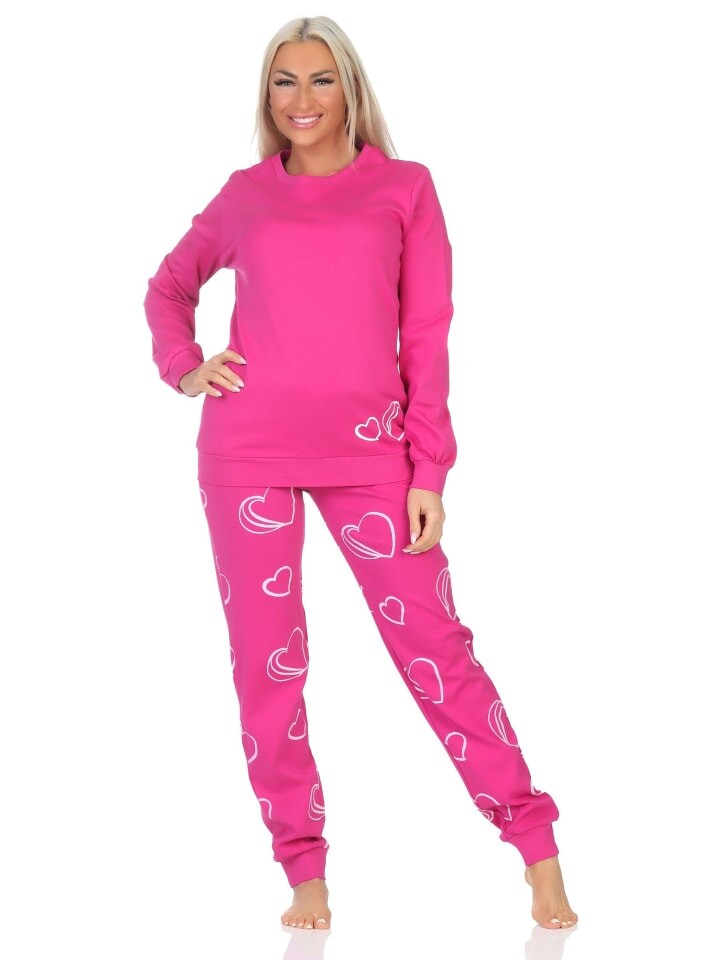 Пижама NORMANN Langarm Kuschel Interlock Langarm Herz Optik, розовый 
Пижама NORMANN Langarm Kuschel Interlock Langarm Herz Optik, розовый