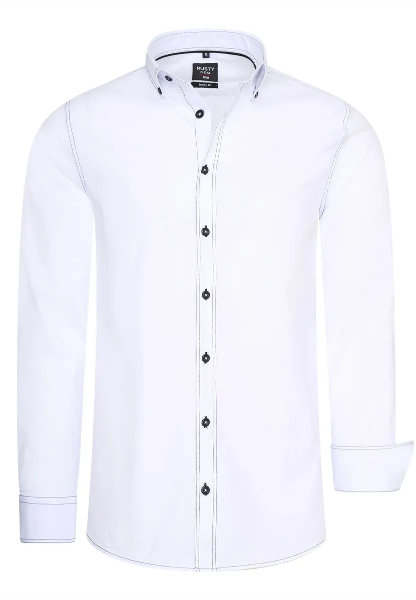 Рубашка Rusty Neal с длинными рукавами и тонкой контрастной строчкой, белый
Рубашка Rusty Neal с длинными рукавами и тонкой контрастной строчкой, белый