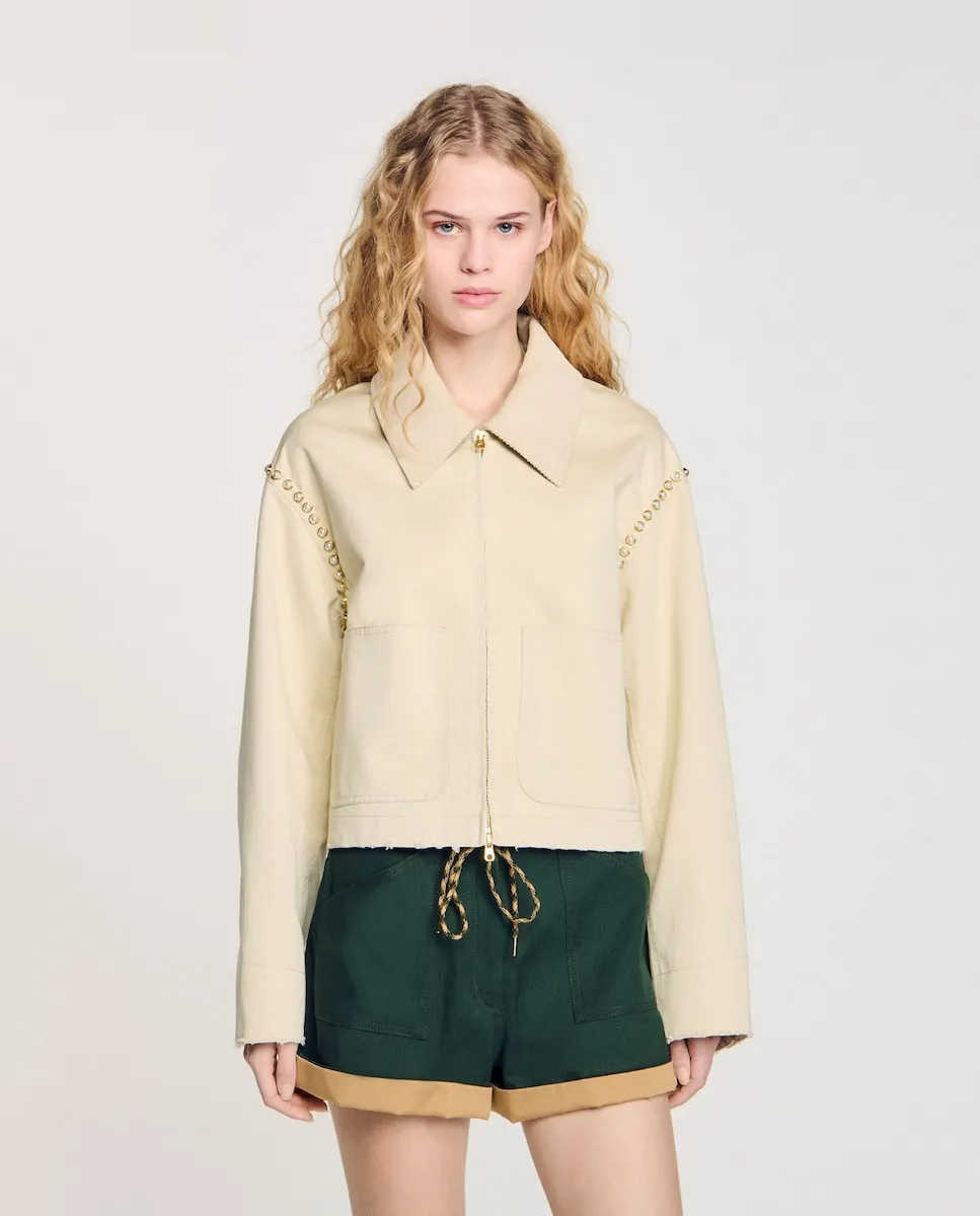 Женская куртка с жемчужной отделкой Sandro, бежевый
Женская куртка с жемчужной отделкой Sandro, бежевый