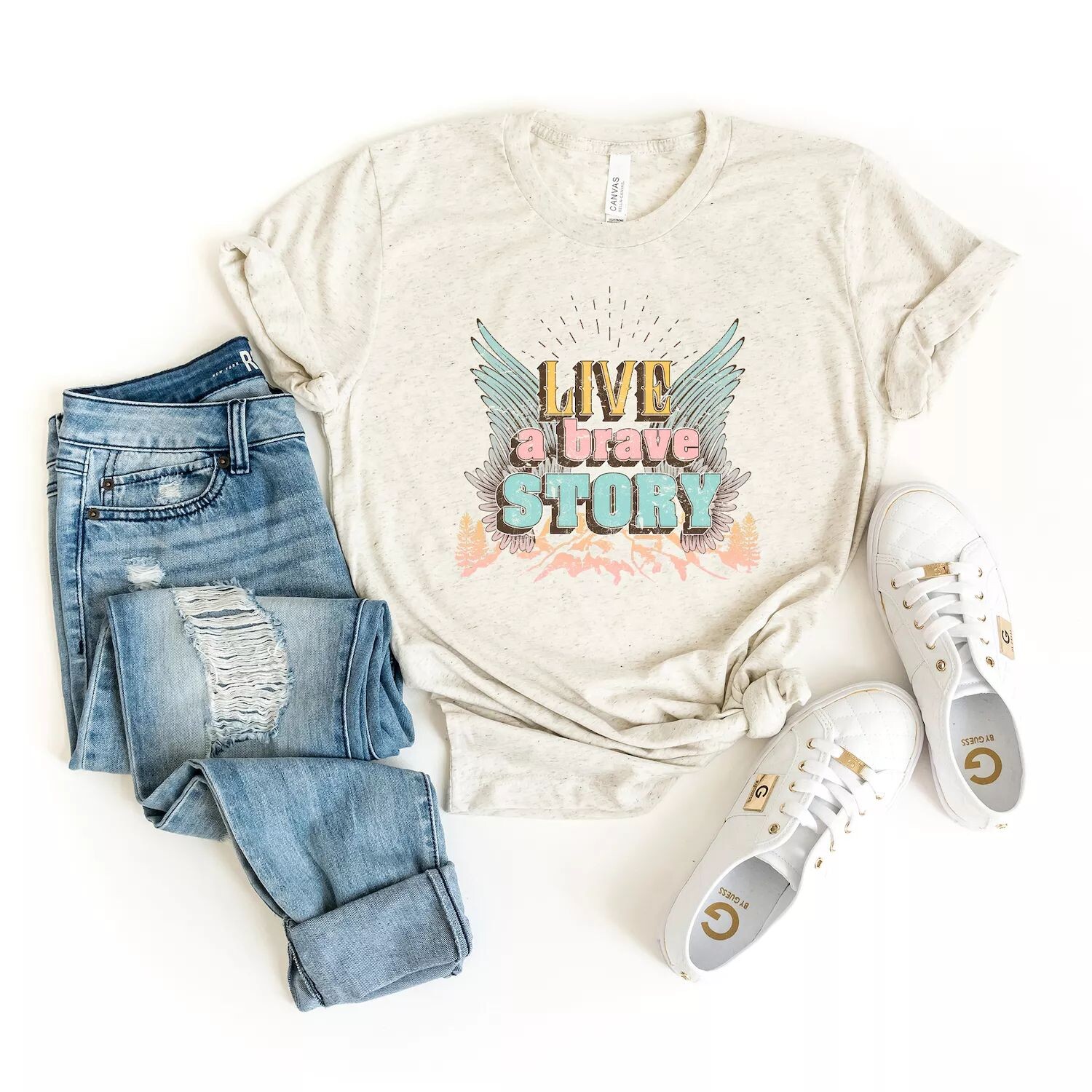 Футболка с короткими рукавами и рисунком Live A Brave Story Simply Sage Market
Футболка с короткими рукавами и рисунком Live A Brave Story Simply Sage Market