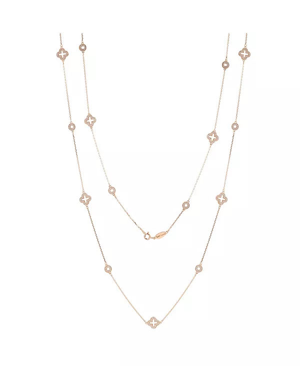 Ожерелье из стерлингового серебра с сапфирами и искусственными белыми сапфирами Suzy Levian New York, rose
Ожерелье из стерлингового серебра с сапфирами и искусственными белыми сапфирами Suzy Levian New York, rose