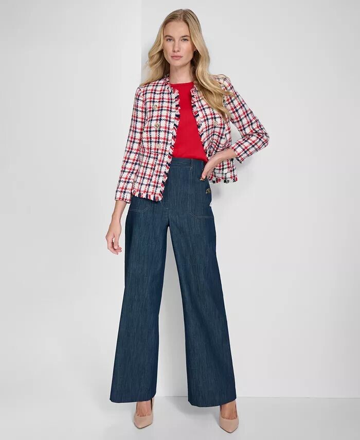 Женская куртка с открытой передней частью, отделкой бахромой, топ без рукавов с отделкой пуговицами и джинсовые брюки в матросском стиле Tommy Hilfiger, красный
Женская куртка с открытой передней частью, отделкой бахромой, топ без рукавов с отделкой пуговицами и джинсовые брюки в матросском стиле Tommy Hilfiger, красный