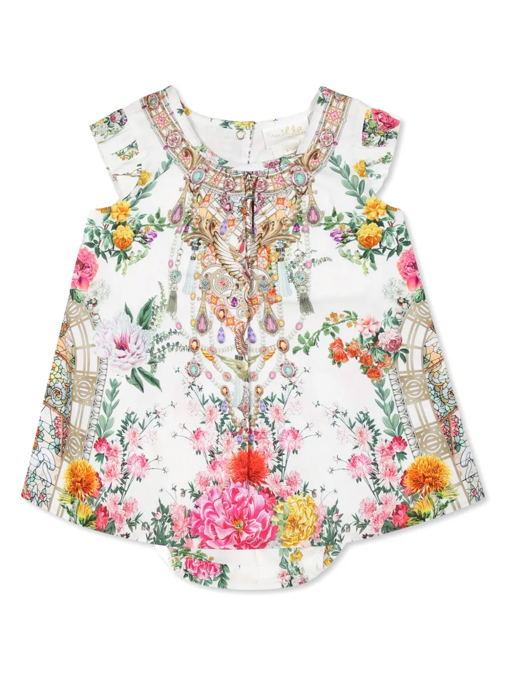 Комплект из платья и блумеров с цветочным принтом Camilla Kids, нейтральный
Комплект из платья и блумеров с цветочным принтом Camilla Kids, нейтральный