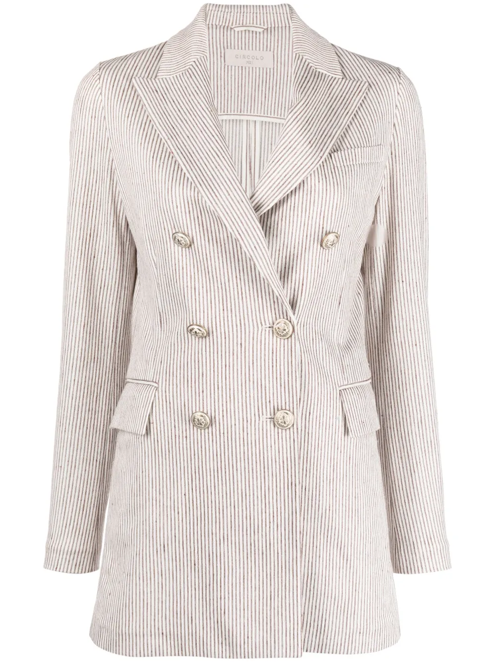 Двубортный блейзер в полоску Circolo 1901, коричневый
Двубортный блейзер в полоску Circolo 1901, коричневый