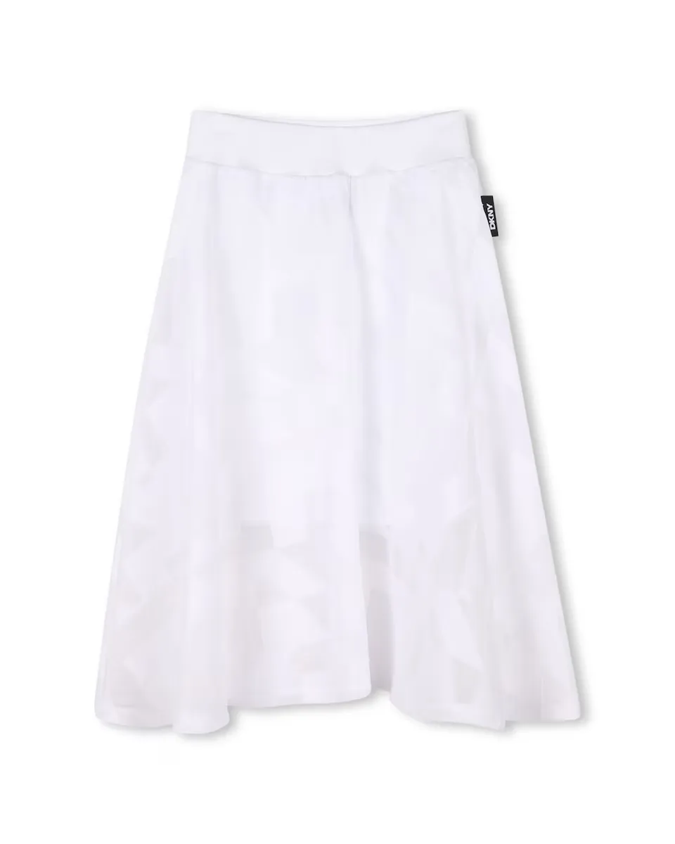 Юбка для девочки белого цвета с крупным принтом DKNY, белый 
Юбка для девочки белого цвета с крупным принтом DKNY, белый