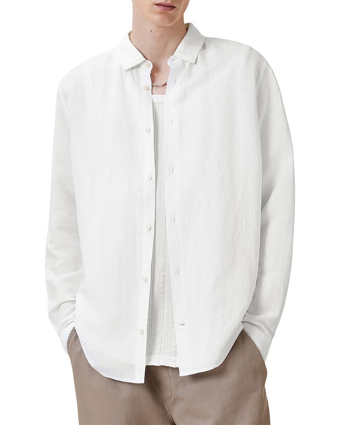 Бандо́л — льняная рубашка свободного кроя ALLSAINTS, белый 
Бандо́л — льняная рубашка свободного кроя ALLSAINTS, белый