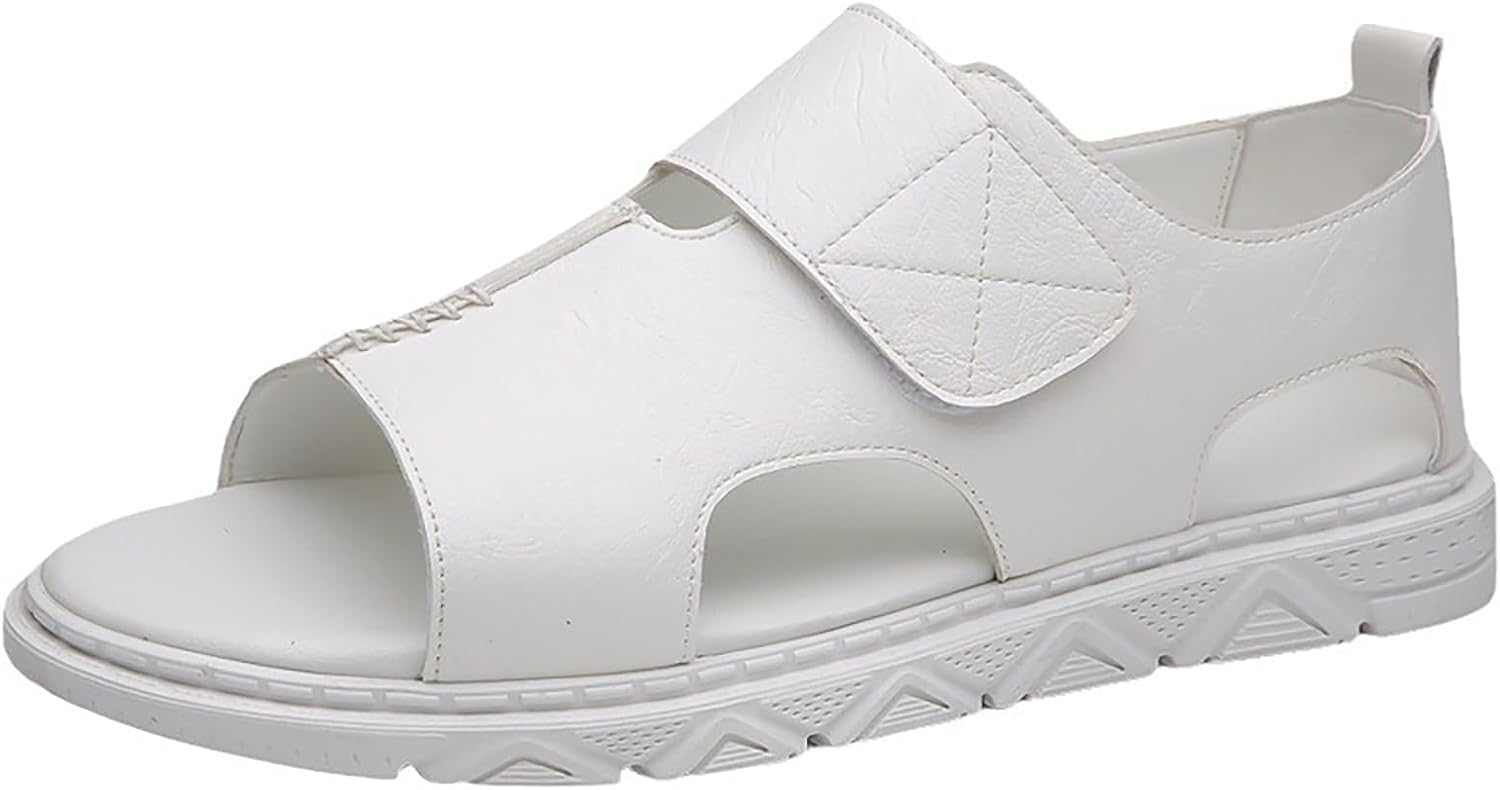 Мужские сандалии RYNKOMA из кожи с открытым носком на платформе, римские с застежкой-липучкой, модные, дышащие, рыбья лапа, для летнего отдыха на открытом воздухе, повседневные, нескользящие, удобные для прогулок, белый
Мужские сандалии RYNKOMA из кожи с открытым носком на платформе, римские с застежкой-липучкой, модные, дышащие, рыбья лапа, для летнего отдыха на открытом воздухе, повседневные, нескользящие, удобные для прогулок, белый