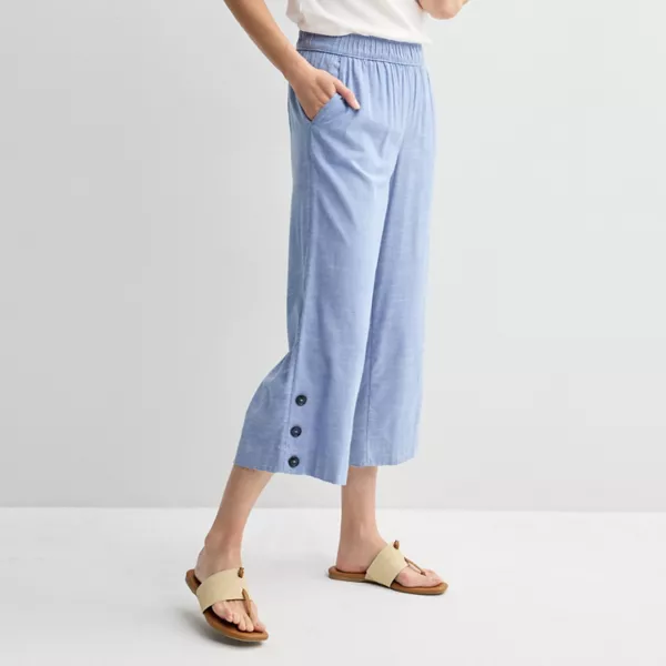 Женские укороченные льняные брюки на пуговицах без застёжки Croft & Barrow, цвет knox navy
Женские укороченные льняные брюки на пуговицах без застёжки Croft & Barrow, цвет knox navy