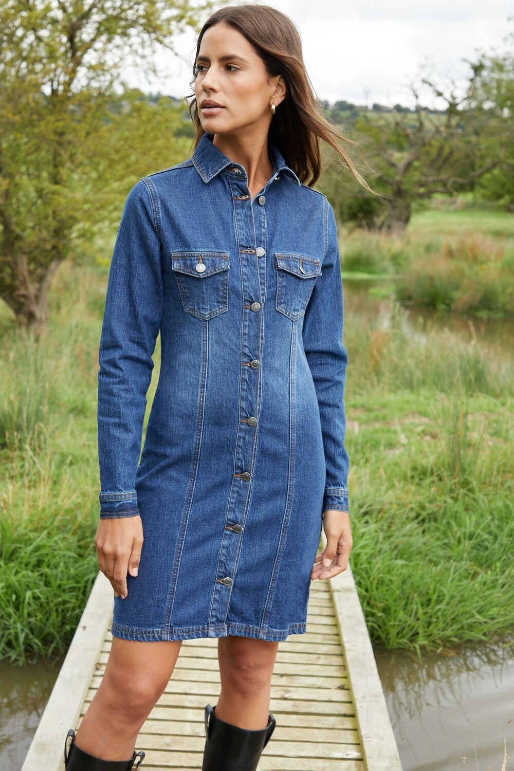 Джинсовое мини платье с длинными рукавами Threadbare, синий
Джинсовое мини платье с длинными рукавами Threadbare, синий