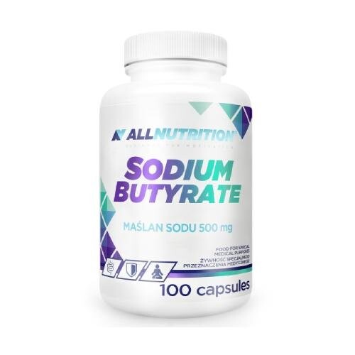 Allnutrition, Бутират натрия 500 мг, 100 капсул.
Allnutrition, Бутират натрия 500 мг, 100 капсул.