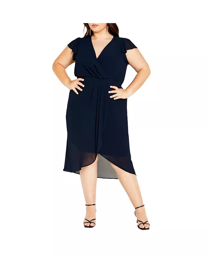 Платье-кокон Plus Size Wrap Swing Dress CITY CHIC, синий
Платье-кокон Plus Size Wrap Swing Dress CITY CHIC, синий