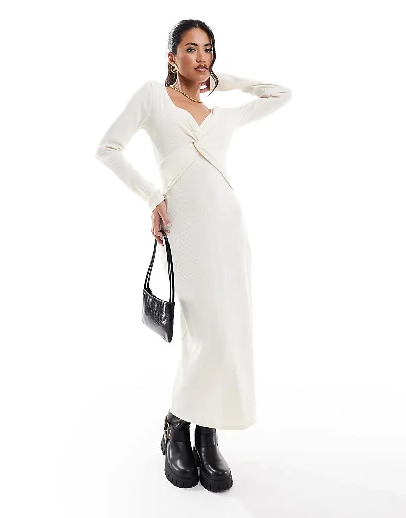 Платье макси ASOS DESIGN с перекрученным передом в рубчик цвета экрю
Платье макси ASOS DESIGN с перекрученным передом в рубчик цвета экрю