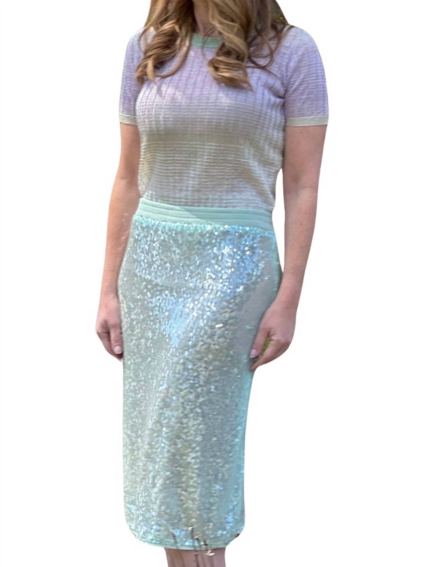 Юбка Gonna Paillettes от Menta S24 светло-голубого цвета roberto collina
Юбка Gonna Paillettes от Menta S24 светло-голубого цвета roberto collina