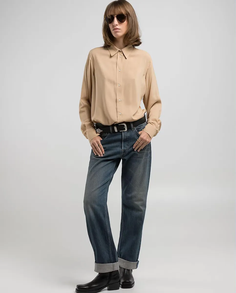 Женская рубашка свободного кроя на пуговицах Replay, бежевый
Женская рубашка свободного кроя на пуговицах Replay, бежевый
