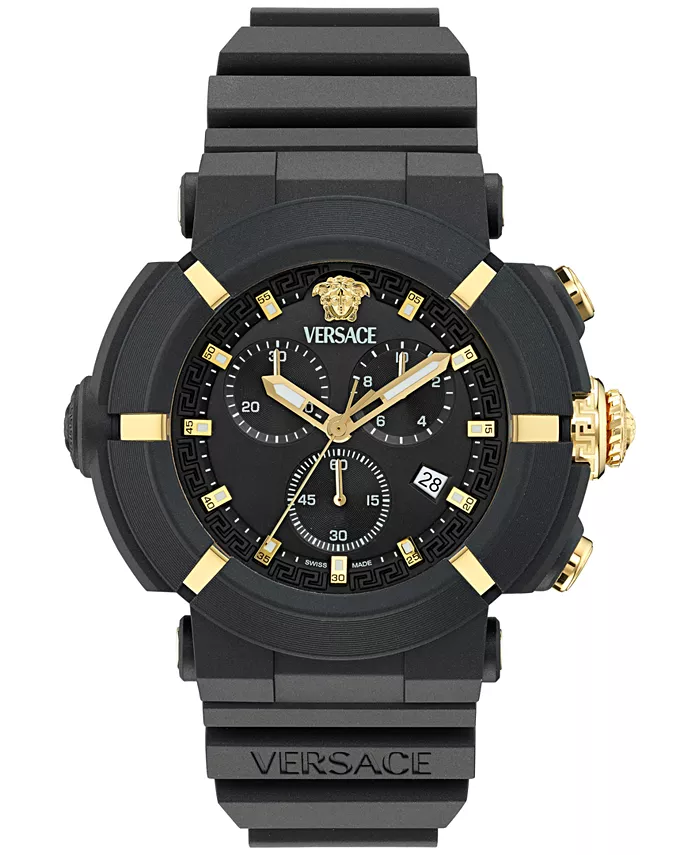 Мужские часы Swiss Chronograph Real Active с черным ремешком из TPU, 45 мм Versace
Мужские часы Swiss Chronograph Real Active с черным ремешком из TPU, 45 мм Versace