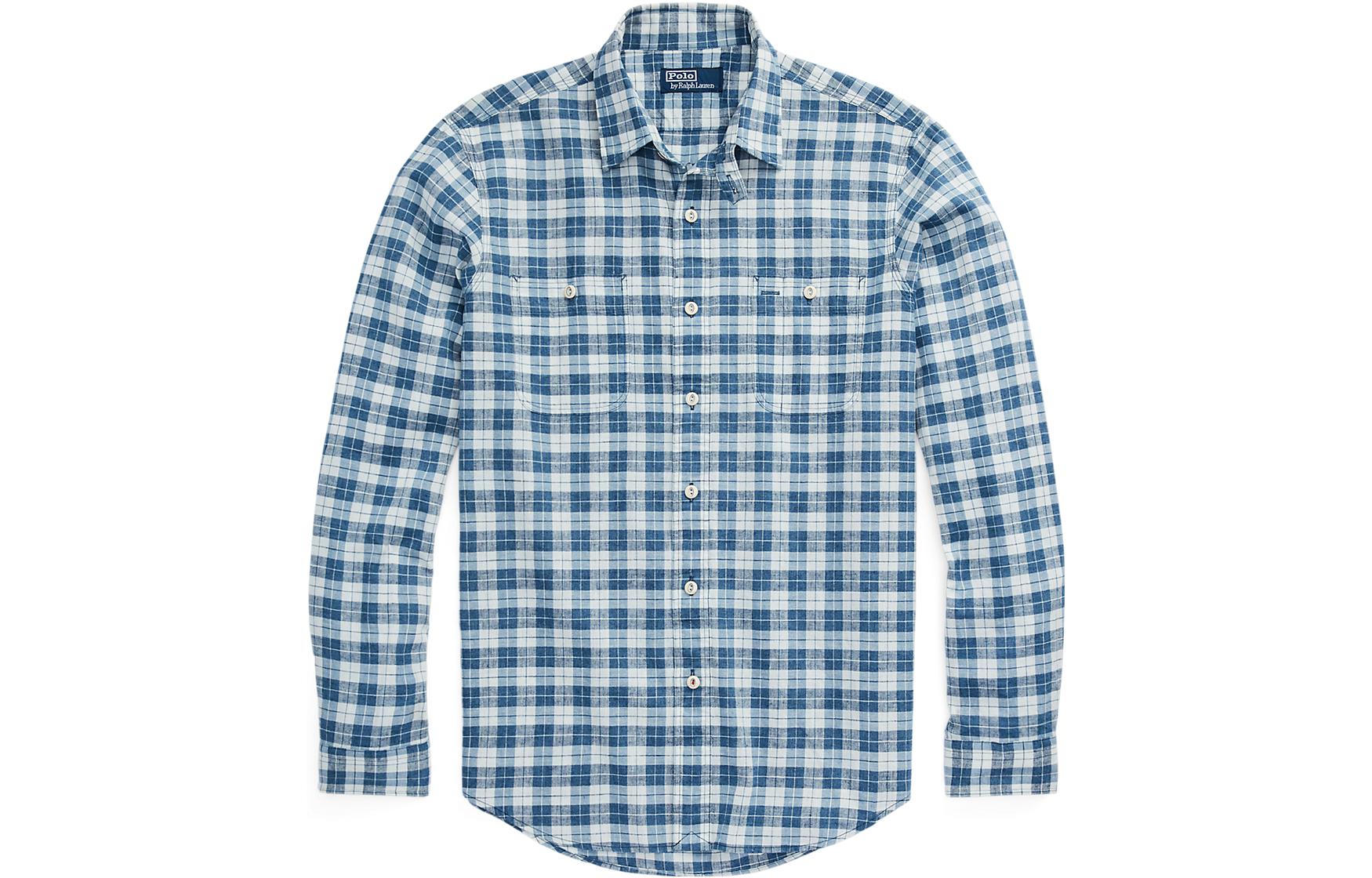Клетчатая рубашка из смесового льна Polo Ralph Lauren, синяя
Клетчатая рубашка из смесового льна Polo Ralph Lauren, синяя