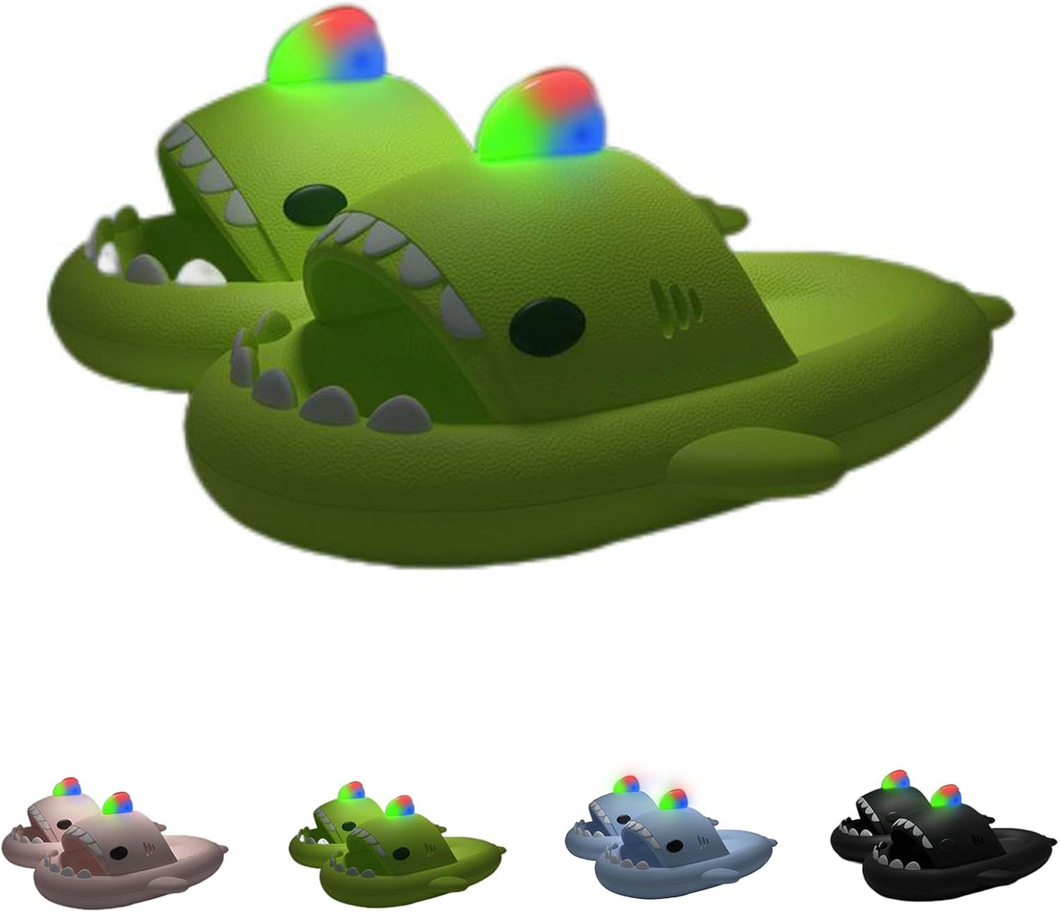 Тапочки Zureto Luminous Shark, летние новинки с открытым носком, антискользящие, для пляжа, бассейна и душа, унисекс, зеленый
Тапочки Zureto Luminous Shark, летние новинки с открытым носком, антискользящие, для пляжа, бассейна и душа, унисекс, зеленый