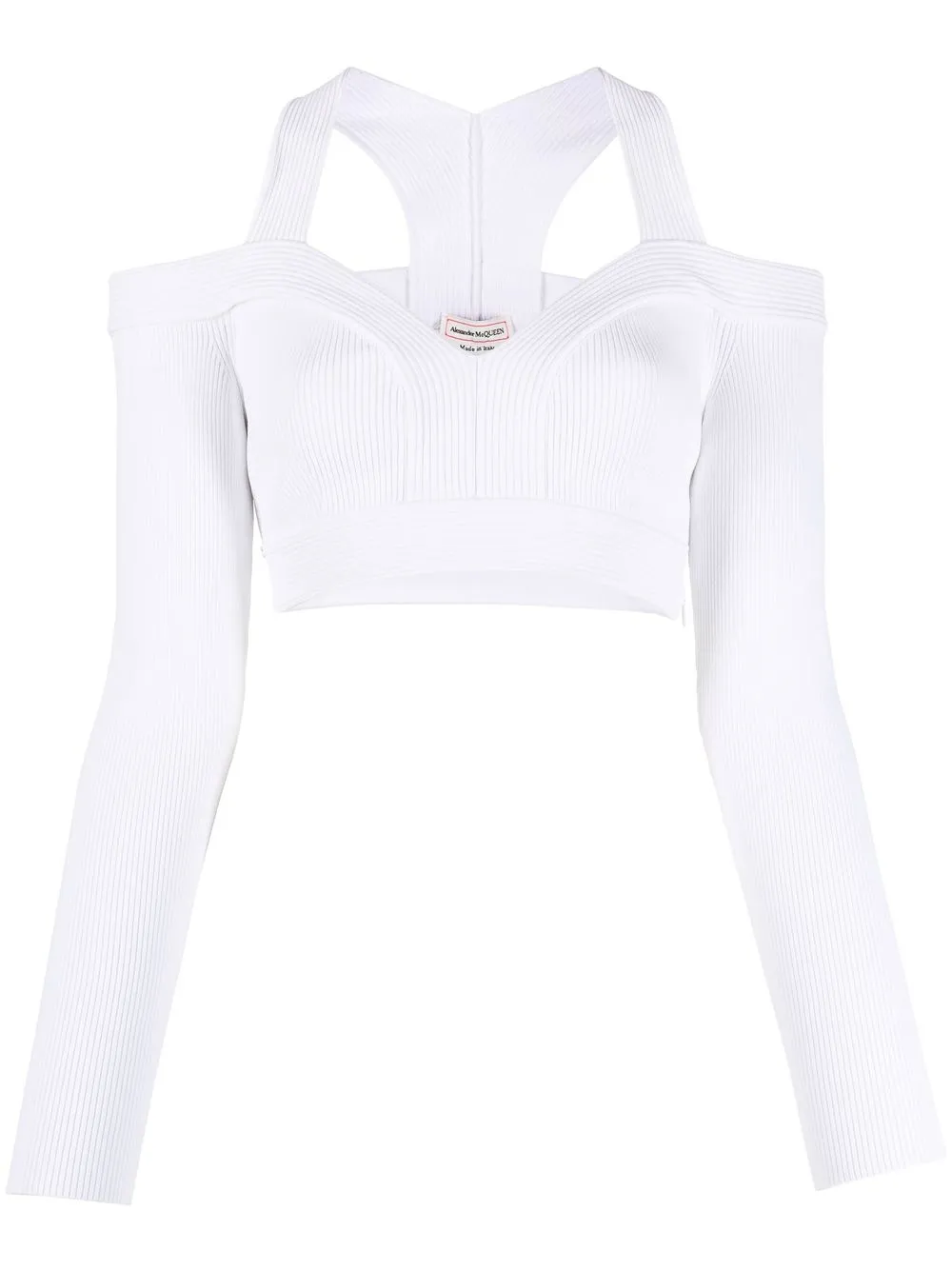 Трикотажный топ с вырезом Alexander McQueen, белый
Трикотажный топ с вырезом Alexander McQueen, белый