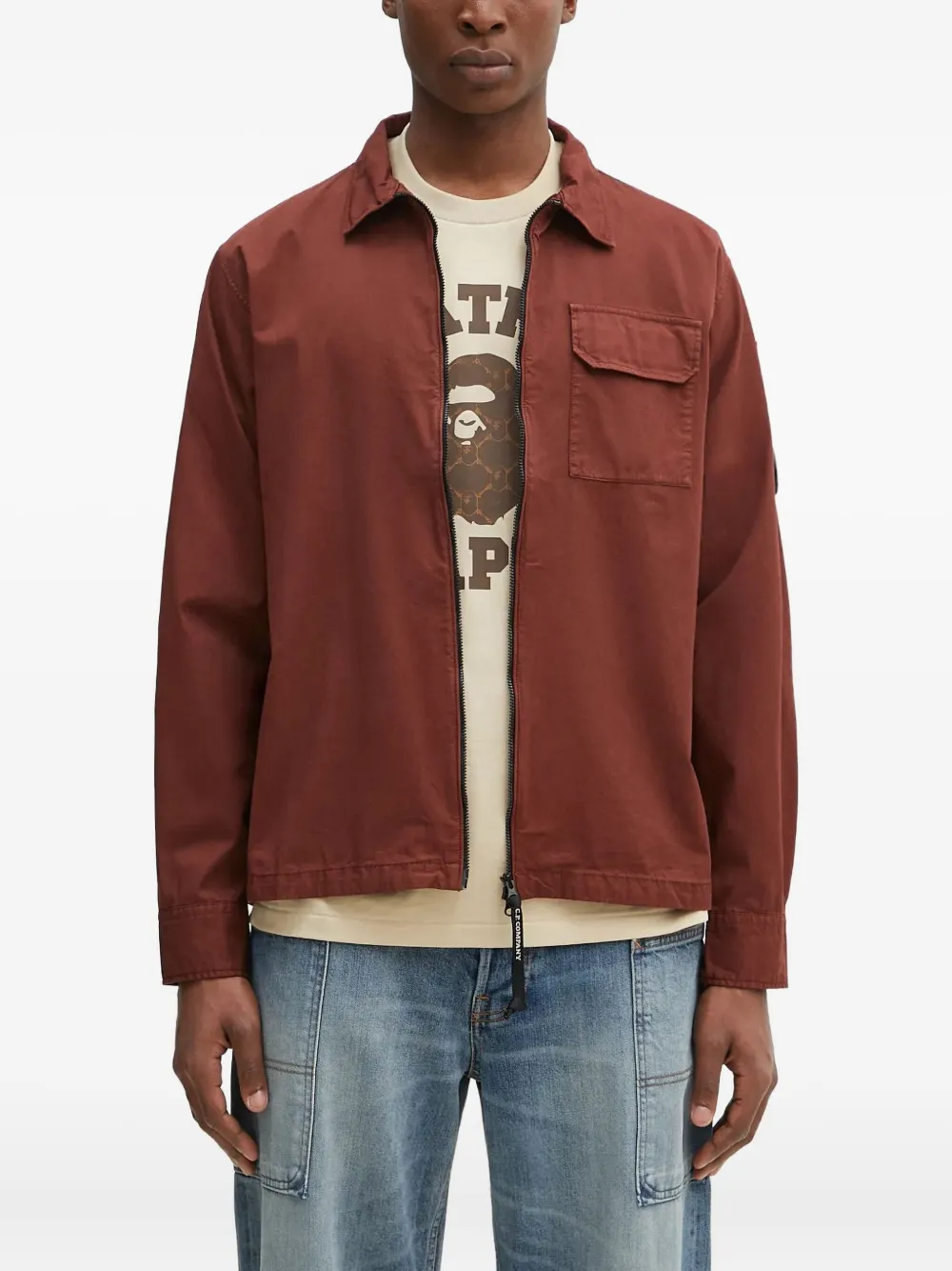 Габардиновая куртка-рубашка на молнии C.P. Company, коричневый
Габардиновая куртка-рубашка на молнии C.P. Company, коричневый