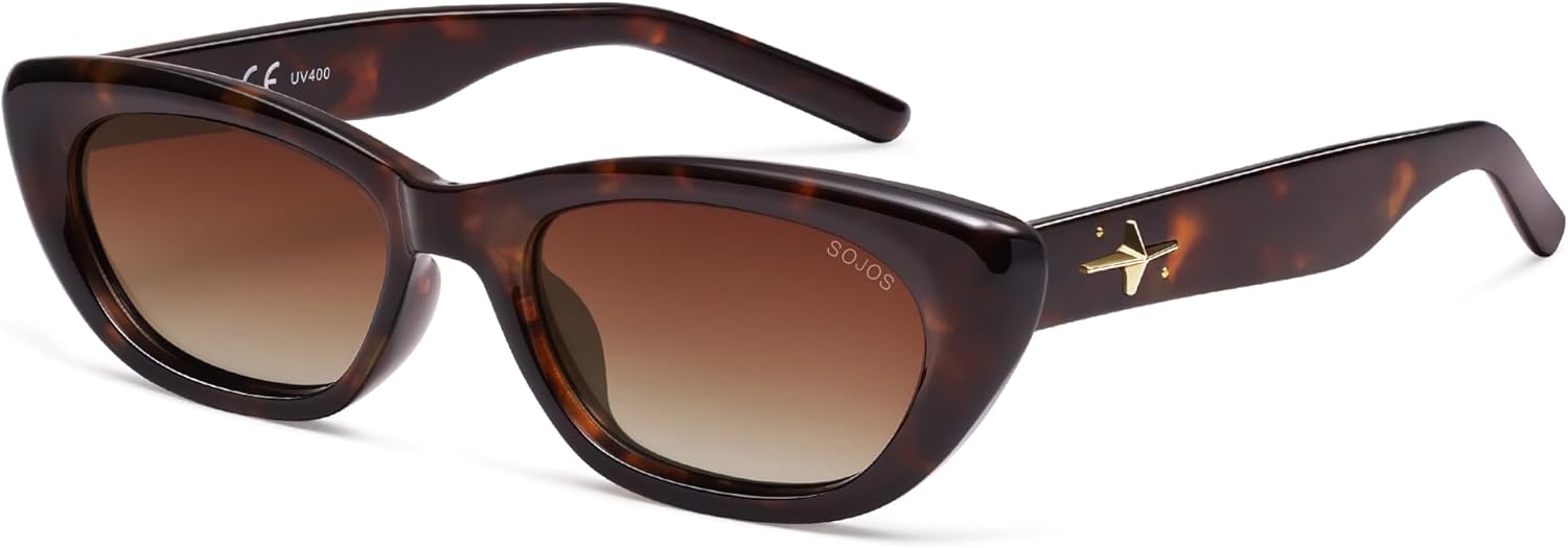 SOJOS Модные поляризованные солнцезащитные очки «кошачий глаз» узкой формы для женщин, ретро-стиль, маленькие женские солнцезащитные очки SJ2284, Brown Tortoise/Grading Brown
SOJOS Модные поляризованные солнцезащитные очки «кошачий глаз» узкой формы для женщин, ретро-стиль, маленькие женские солнцезащитные очки SJ2284, Brown Tortoise/Grading Brown