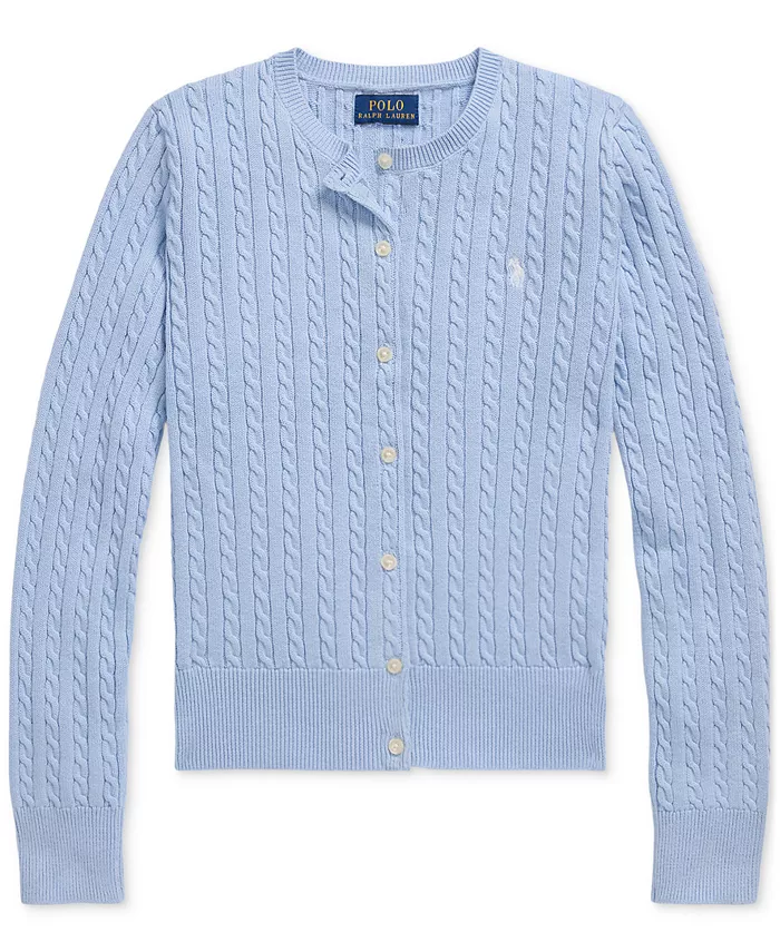 Мини-кардиган из хлопка с кабельным узором для девочек 7-16 лет Polo Ralph Lauren, синий
Мини-кардиган из хлопка с кабельным узором для девочек 7-16 лет Polo Ralph Lauren, синий